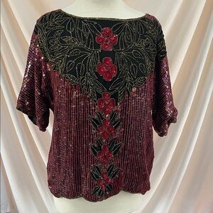Elegant Sequin Embellished Women's Top